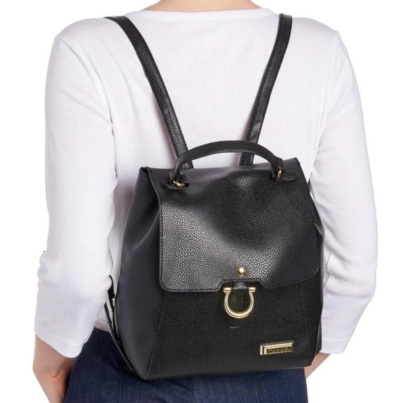 Tahari Black Backpack with Gold Accents - Picture 5 of 5